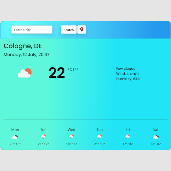 Vanilla JS Weather App preview